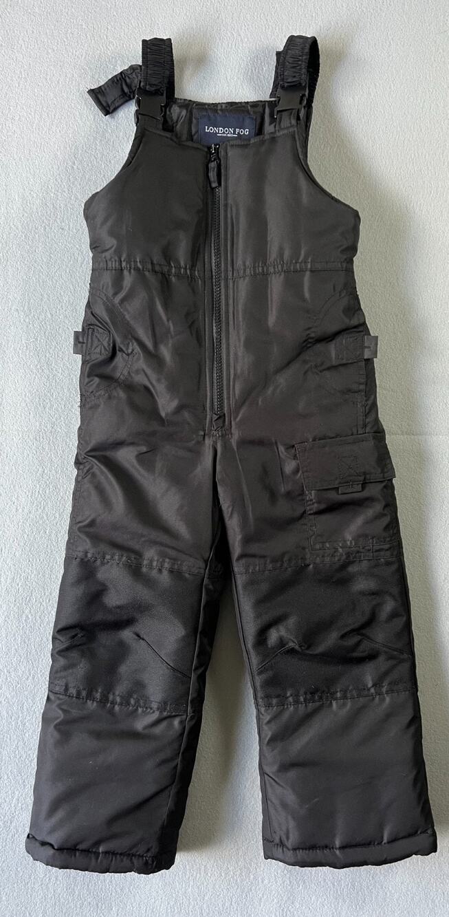 LONDON FOG ~ Snow Bib Overalls Youth 4T Black Insulated Winter Pants Adjustable